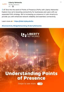 Dive into the world of Points of Presence (PoPs) with Liberty Networks! Explore how we're boosting connectivity for businesses and users with our expanded PoPs strategy. We're increasing our presence in Latin America to provide you with enhanced network reliability and seamless connectivity. Understanding Points of Presence Copywriting by Lexical Creations